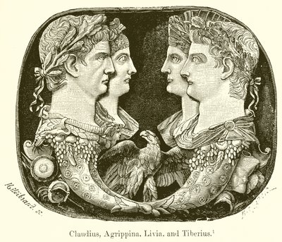Claudius, Agrippina, Livia und Tiberius von English School