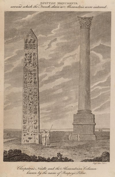 Nadel der Kleopatra und die alexandrinische Säule, bekannt als Pompeys Säule von English School