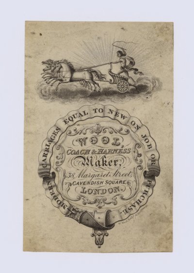 Kutschen- und Geschirrhersteller, Wool, Visitenkarte von English School