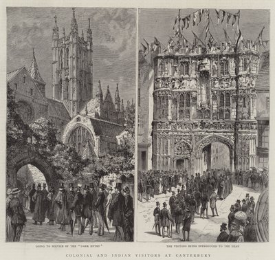 Koloniale und indische Besucher in Canterbury (Gravur) von English School