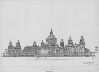 Wettbewerbsentwürfe für das Imperial Institute (Stich) von English School