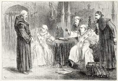 Konferenz zwischen Thorpe und Arundel, Illustration aus Die Geschichte des Protestantismus von James Aitken Wylie, veröffentlicht 1878 von English School