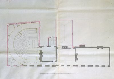Vertragszeichnung für das erste Stockwerk der Royal Institution, 1800 von English School