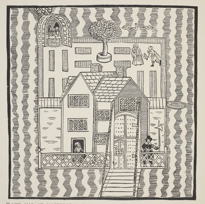 Kopie der Karte von Mockbeggar Hall, mit seiner Lage im weiten Land namens Irgendwo, ca. 1633, aus der Ballade von Roxborough von English School