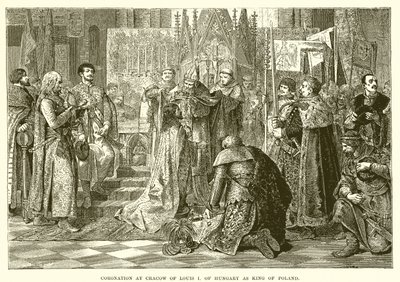 Krönung von Ludwig I. von Ungarn zum König von Polen in Krakau von English School
