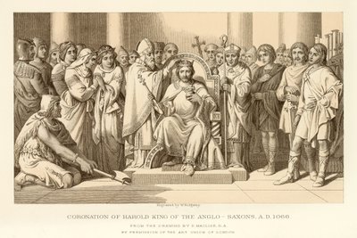 Krönung von Harold, König der Angelsachsen von English School