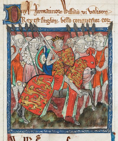 Wilhelm der Eroberer reitet mit seinen Soldaten, 
