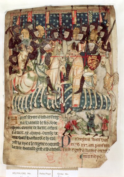 William tötet Harold in der Schlacht von Hastings, aus den 