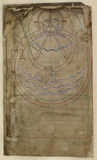 Cotton ms tiberius c vi f007v Diagrammatische Darstellung der Schöpfung, Illustration aus dem 
