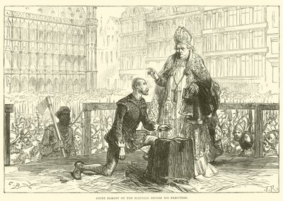 Graf Egmont auf dem Schafott vor seiner Hinrichtung von English School