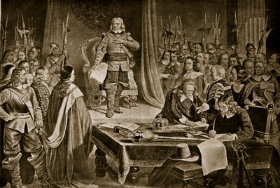 Cromwell lehnt die Krone ab, Illustration aus Hutchinsons Geschichte der britischen Nation, ca. 1923 von English School