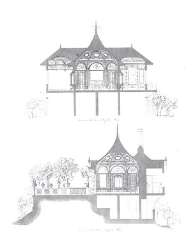 Querschnitte des Sommerhauses des Buckingham Palace, aus 