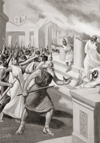 Cylon von Kroton führt einen Aufstand gegen die Pythagoreer an, ca. 509 v. Chr., aus Hutchinson