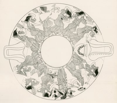 Tanz der Mänaden zu Dionysos (Gravur) von English School