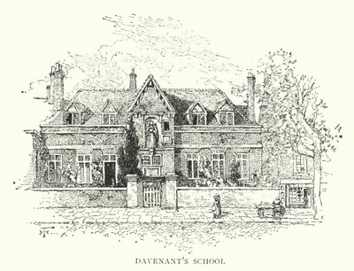 Davenants Schule (Gravur) von English School