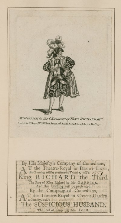 David Garrick in der Rolle von König Richard III von English School