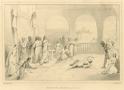 Tod des Ananias, Apostelgeschichte V, 5 von English School
