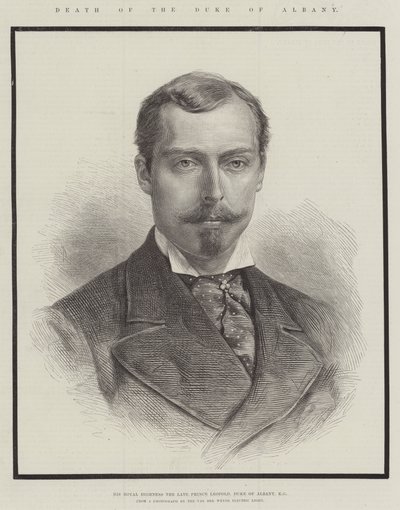 Tod des Herzogs von Albany, Seine Königliche Hoheit der verstorbene Prinz Leopold, Herzog von Albany, KG (Stich) von English School
