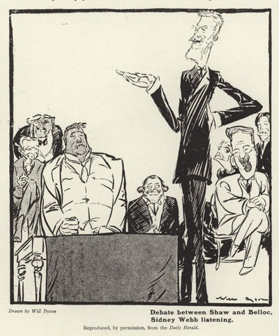 Debatte zwischen George Bernard Shaw und Hillaire Belloc von English School