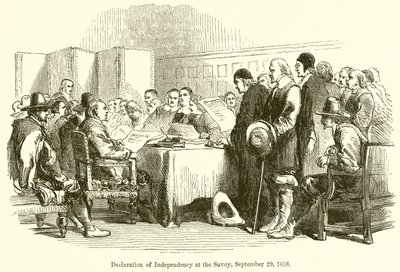 Unabhängigkeitserklärung im Savoy, 29. September 1658 von English School