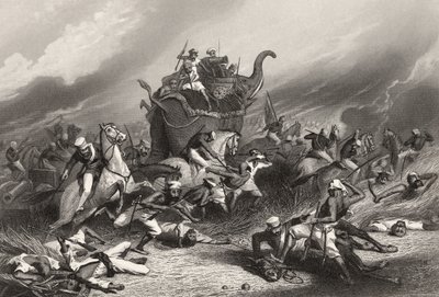 Niederlage der Peishwa-Armee vor Jhansi durch General Rose am 1. April 1858, aus 