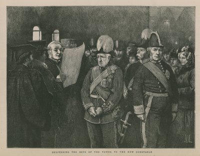 Übergabe der Schlüssel des Towers an den neuen Konstabler von English School