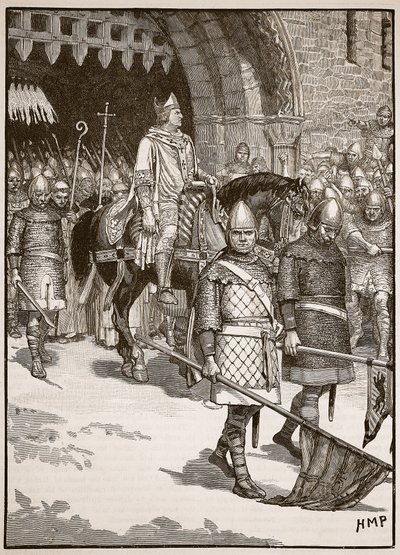 Abreise von Bischof Odo aus Rochester, Illustration aus Cassells Illustrierter Geschichte Englands von English School