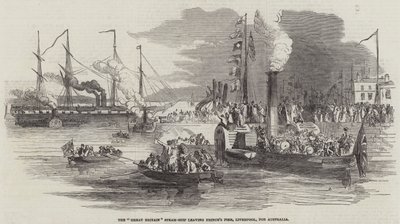 Abfahrt der „Great Britain“ nach Australien (Gravur) von English School