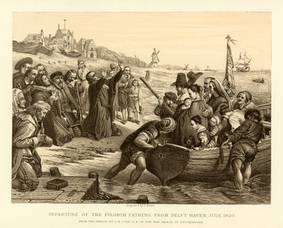 Abreise der Pilgerväter aus Delft Haven von English School