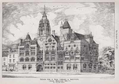Entwurf für eine Freie Bibliothek und Institut, Soane Medaille von English School