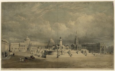 Entwurf für ein Nationales Marine-Denkmal für den Trafalgar Square von English School