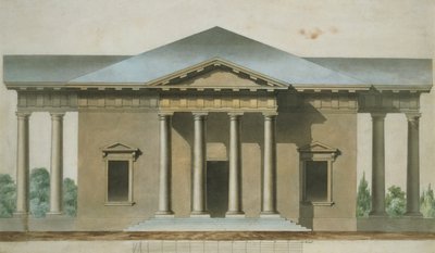 Entwurf für einen toskanischen dorischen Gartenpavillon, um 1830 von English School