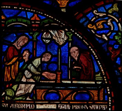Detail aus dem Wunderfenster mit der Heilung von Edwin von Berkhampstead von English School