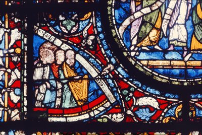 Detail des Nordfensters des Chors, spätes 12. Jahrhundert von English School