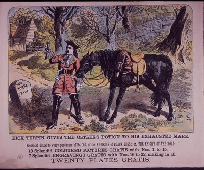 Dick Turpin mit seinem Pferd Black Bess auf dem Weg nach York von English School