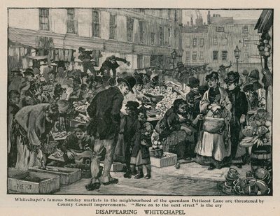 Verschwindendes Whitechapel: Die berühmten Sonntagsmärkte in der Nachbarschaft der ehemaligen Petticoat Lane sind durch Verbesserungen des County Council bedroht von English School