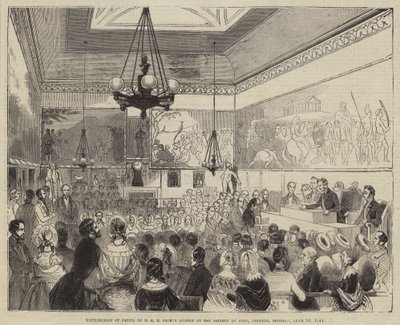 Preisverleihung durch HRH Prinz Albert bei der Society of Arts, Adelphi, Montag, 10. Juni 1844 von English School