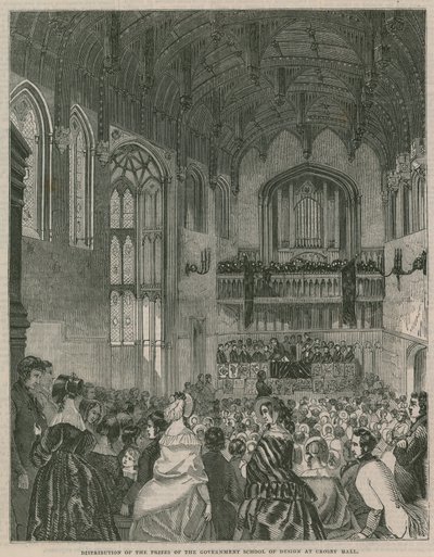 Verteilung der Regierungsschule für Design in Crosby Hall von English School
