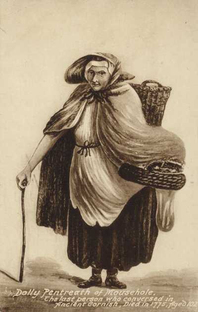 Dolly Pentreath aus Mousehole, die letzte Person, die Alt-Kornisch sprach von English School