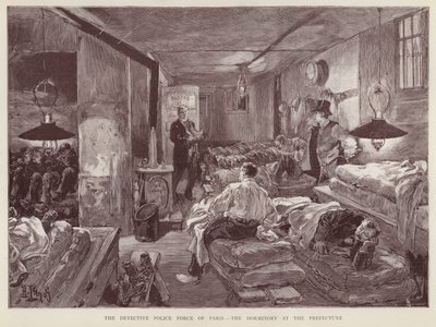 Schlafsaal in der Polizeipräfektur von Paris, Frankreich von English School