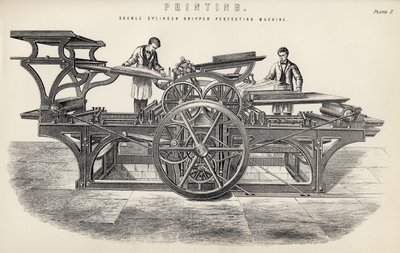 Doppelzylinder-Greifmaschine, aus der Nationalen Enzyklopädie, veröffentlicht von William Mackenzie, London, Ende des 19. Jahrhunderts von English School
