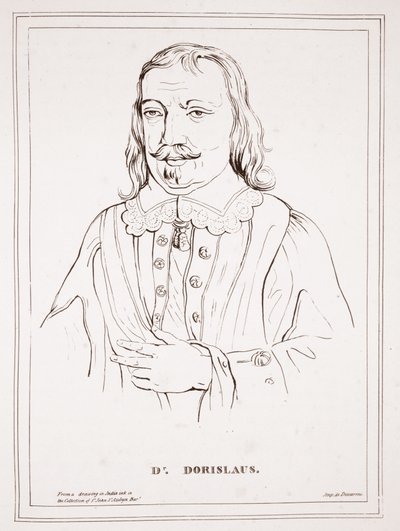Dr. Dorislaus, aus einer Zeichnung in Indien-Tinte in der Sammlung von St. John St. Aubyn Bar, imp. von Ducarme von English School