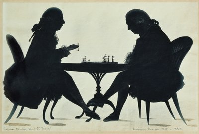 Dr. E. Darwin spielt Schach mit seinem Sohn von English School