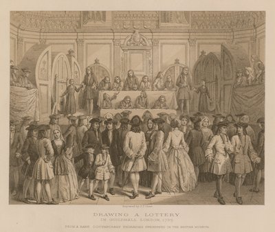 Ziehung einer Lotterie in der Guidhall, London, 1739 von English School