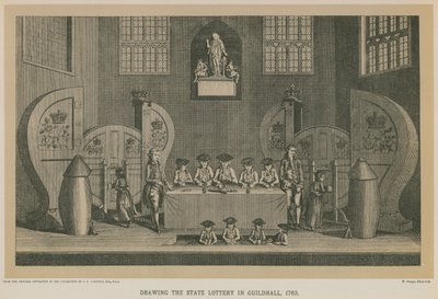 Ziehung der Staatslotterie in der Guildhall, 1763 von English School