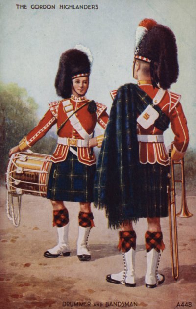 Trommler und Musiker der Gordon Highlanders von English School