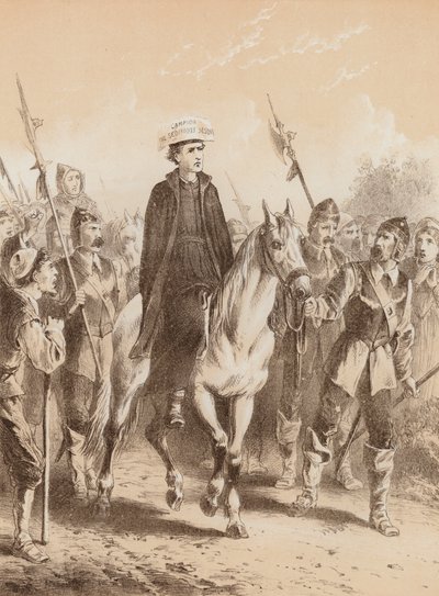 Edmund Campion, "Auf dem Weg nach London" (Lithografie) von English School