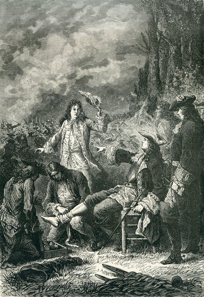 Edward Villiers verwundet in der Schlacht von Newbury von English School