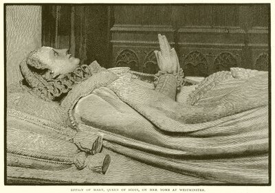 Abbild von Maria Stuart auf ihrem Grab in Westminster von English School
