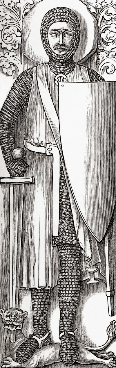 Abbild von William Marshall von seinem Grab in der Temple Church, London, aus 